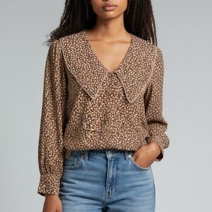 GB (junior)Brown Floral Button Down Shirt